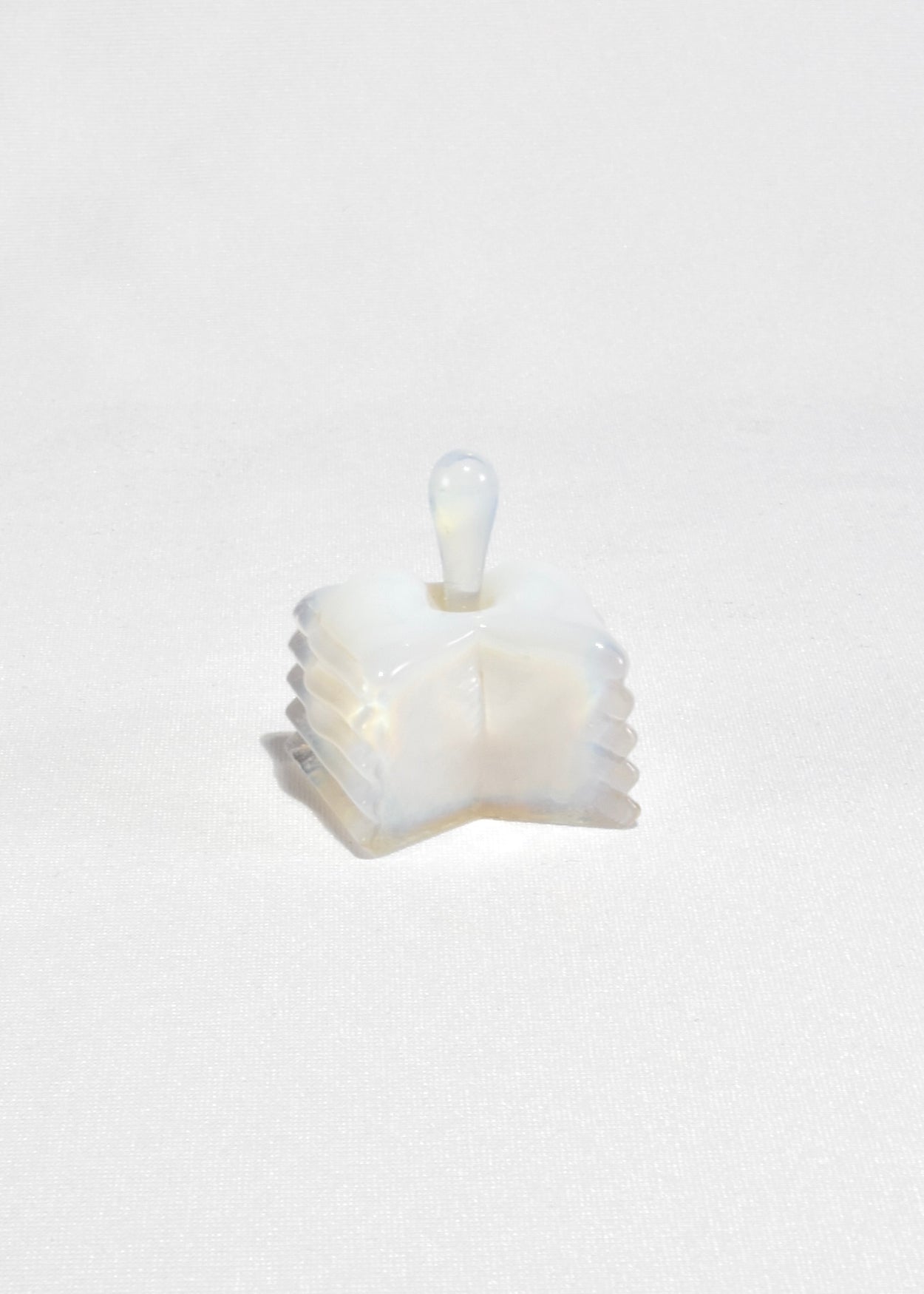 Ribbed Opalescent Glass Perfume Bottle