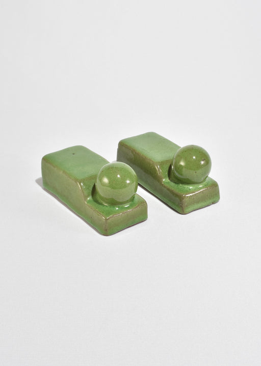 Green Ceramic Bookends