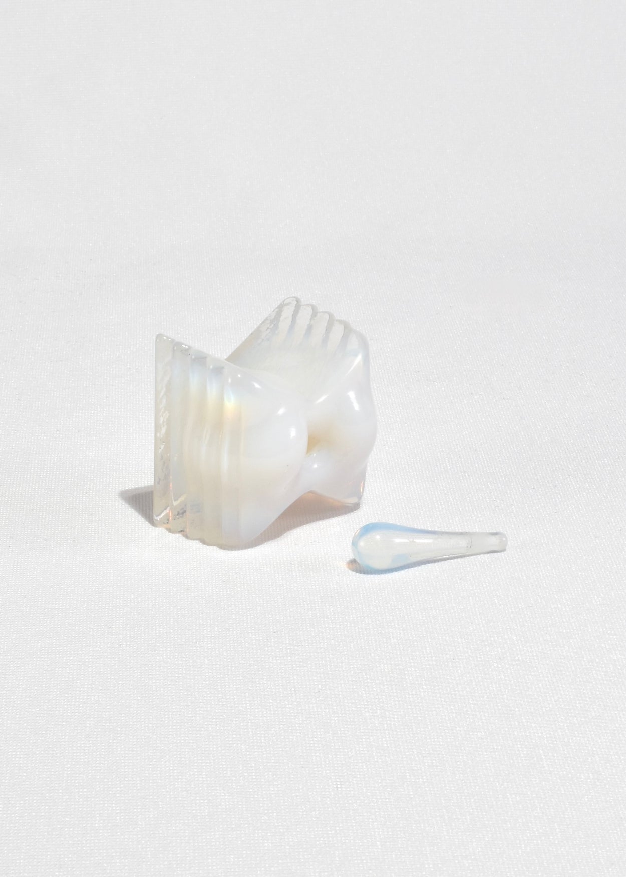 Ribbed Opalescent Glass Perfume Bottle