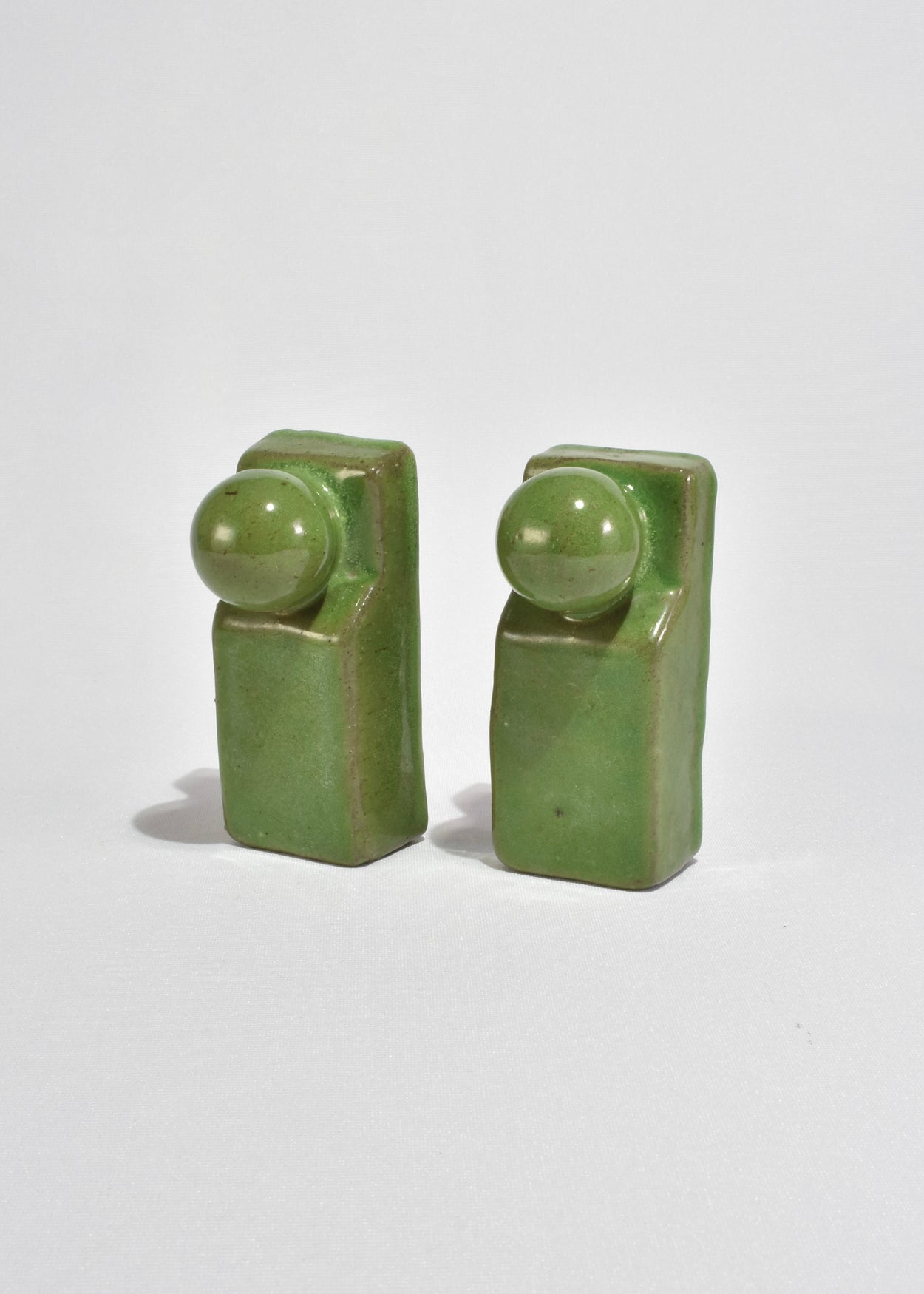 Green Ceramic Bookends