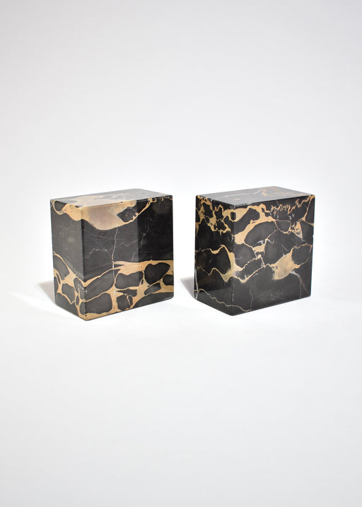Black Marble Bookends