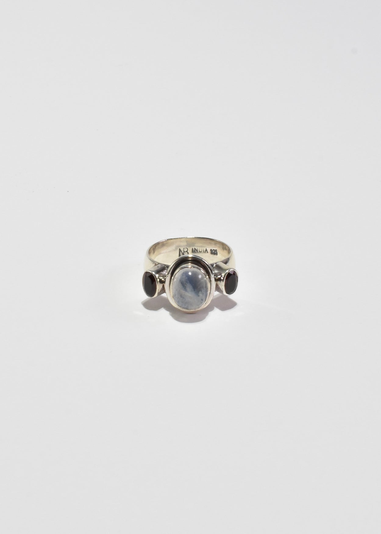 Moonstone Garnet Ring