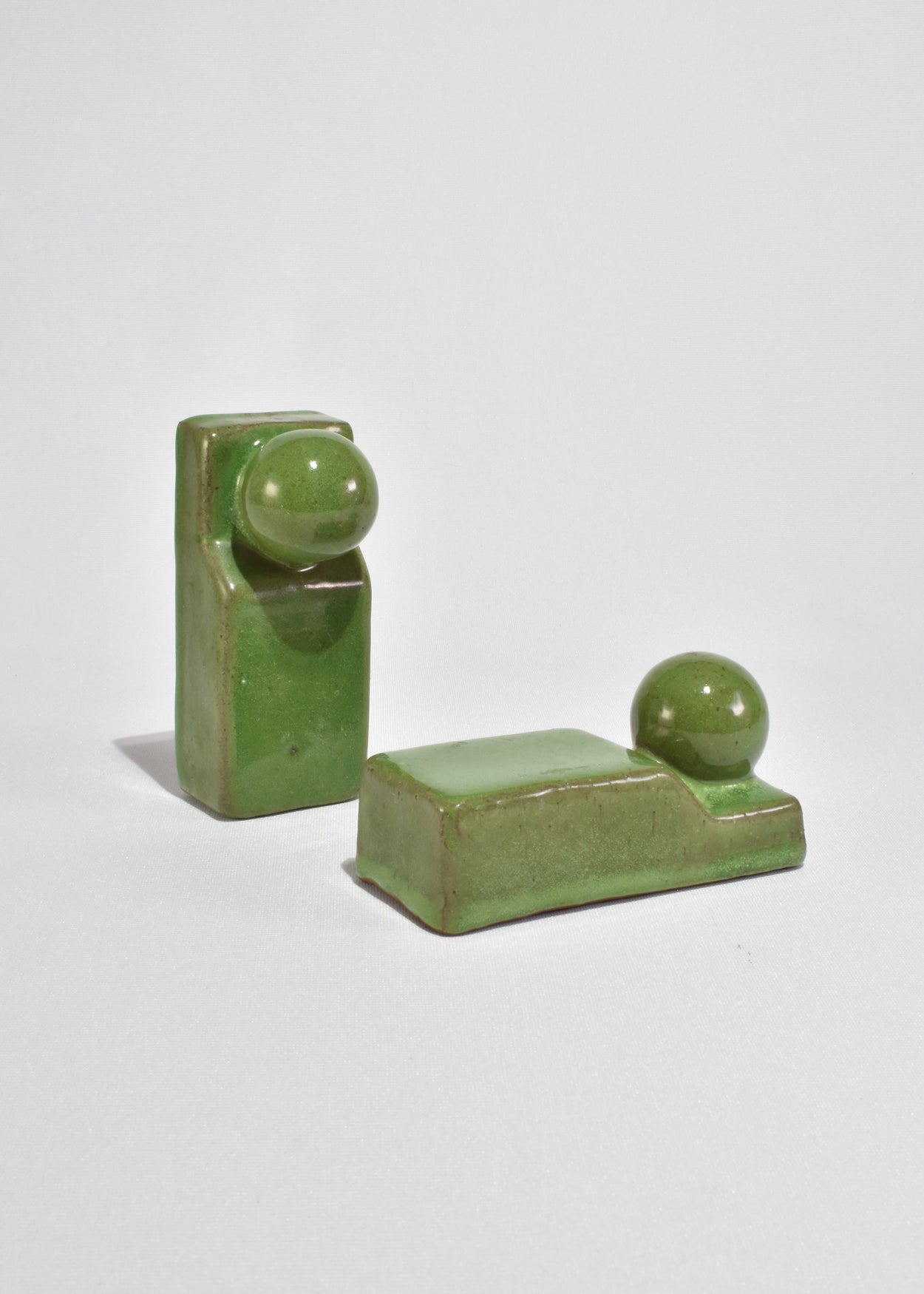 Green Ceramic Bookends