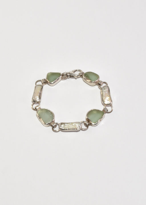 Sea Glass Pearl Bracelet