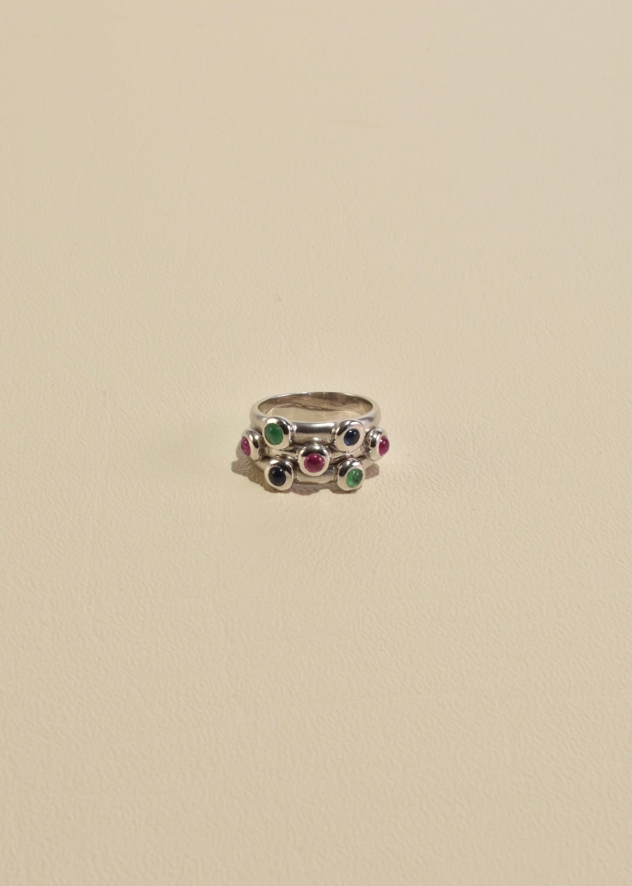 Colorful White Gold Ring