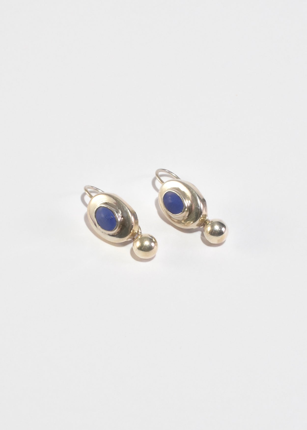 Blue Oval Drop Earrings