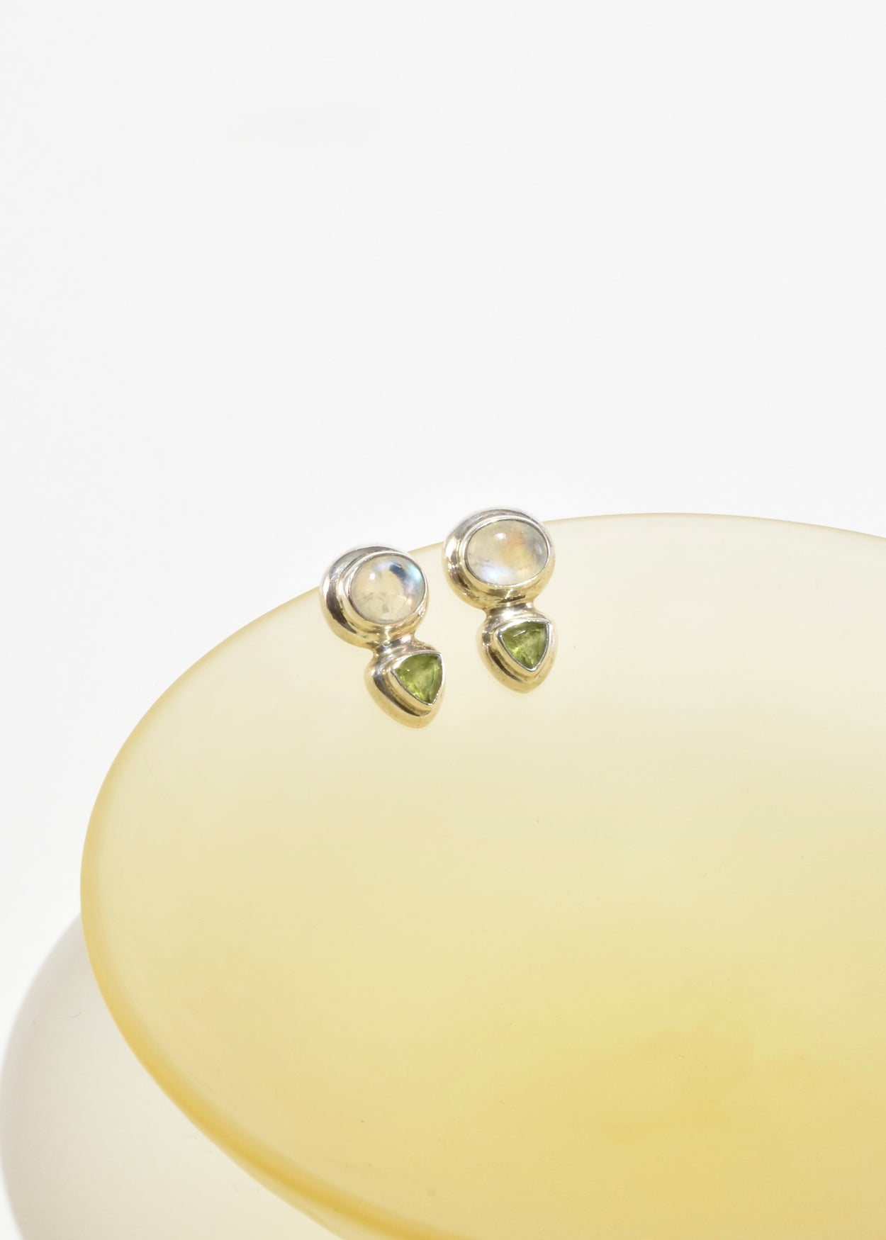 Moonstone Peridot Earrings