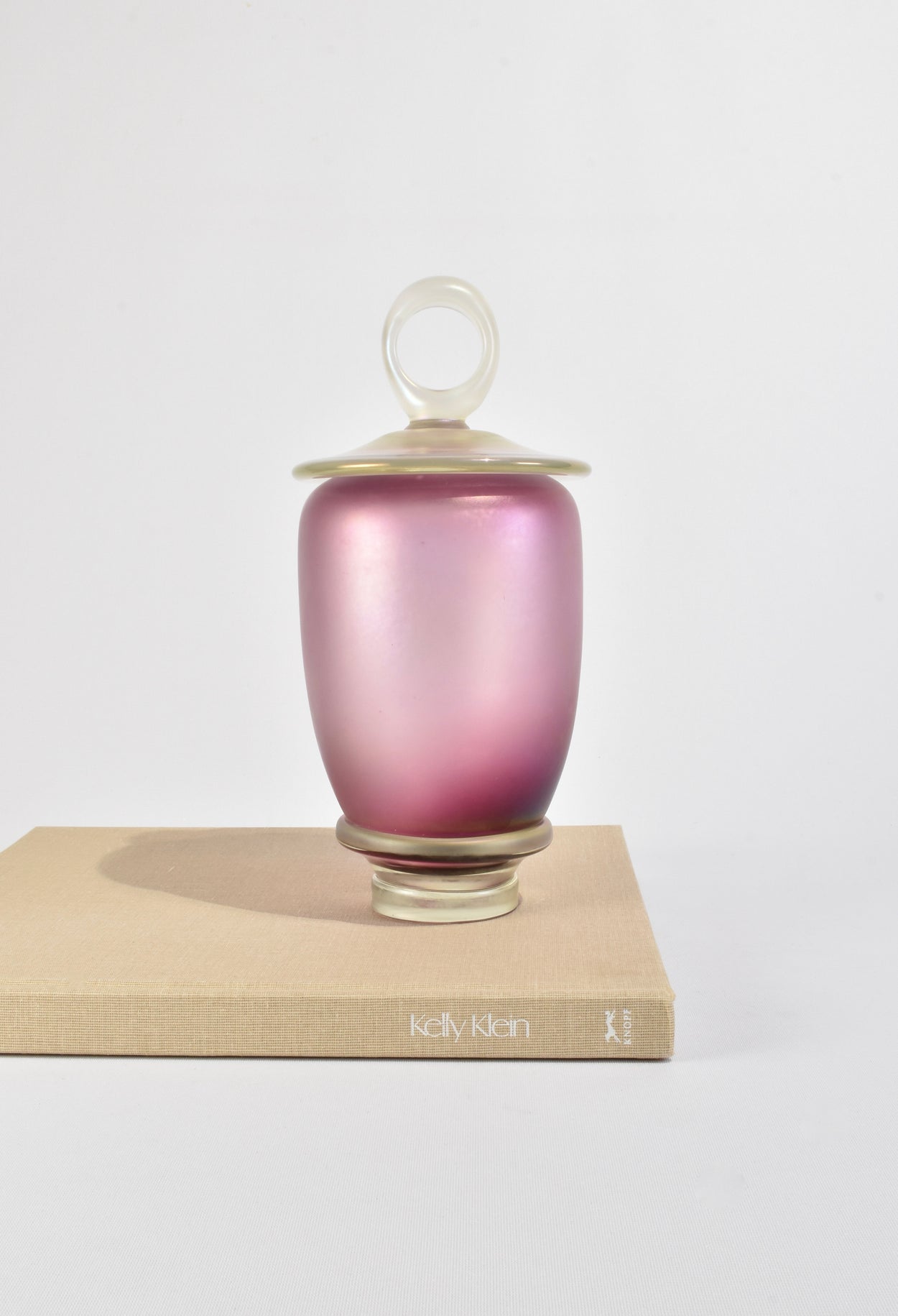 Iridescent Pink Glass Vessel