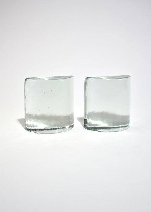 Half Moon Glass Bookends