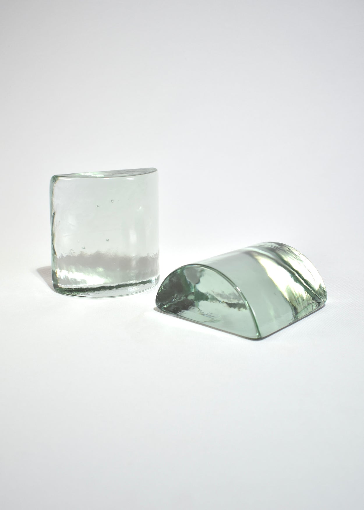 Half Moon Glass Bookends