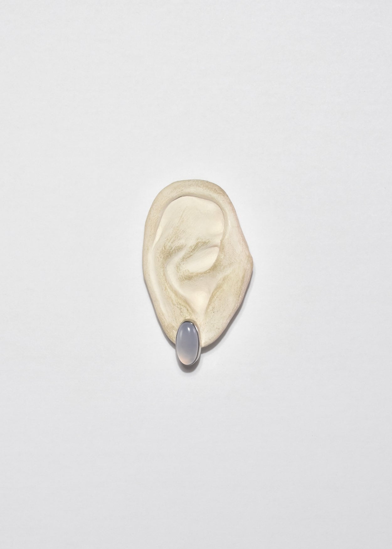 Oval Chalcedony Stud Earrings