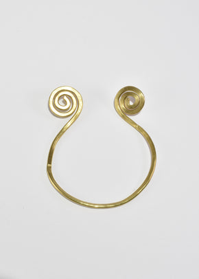 Brass Spiral Collar Necklace
