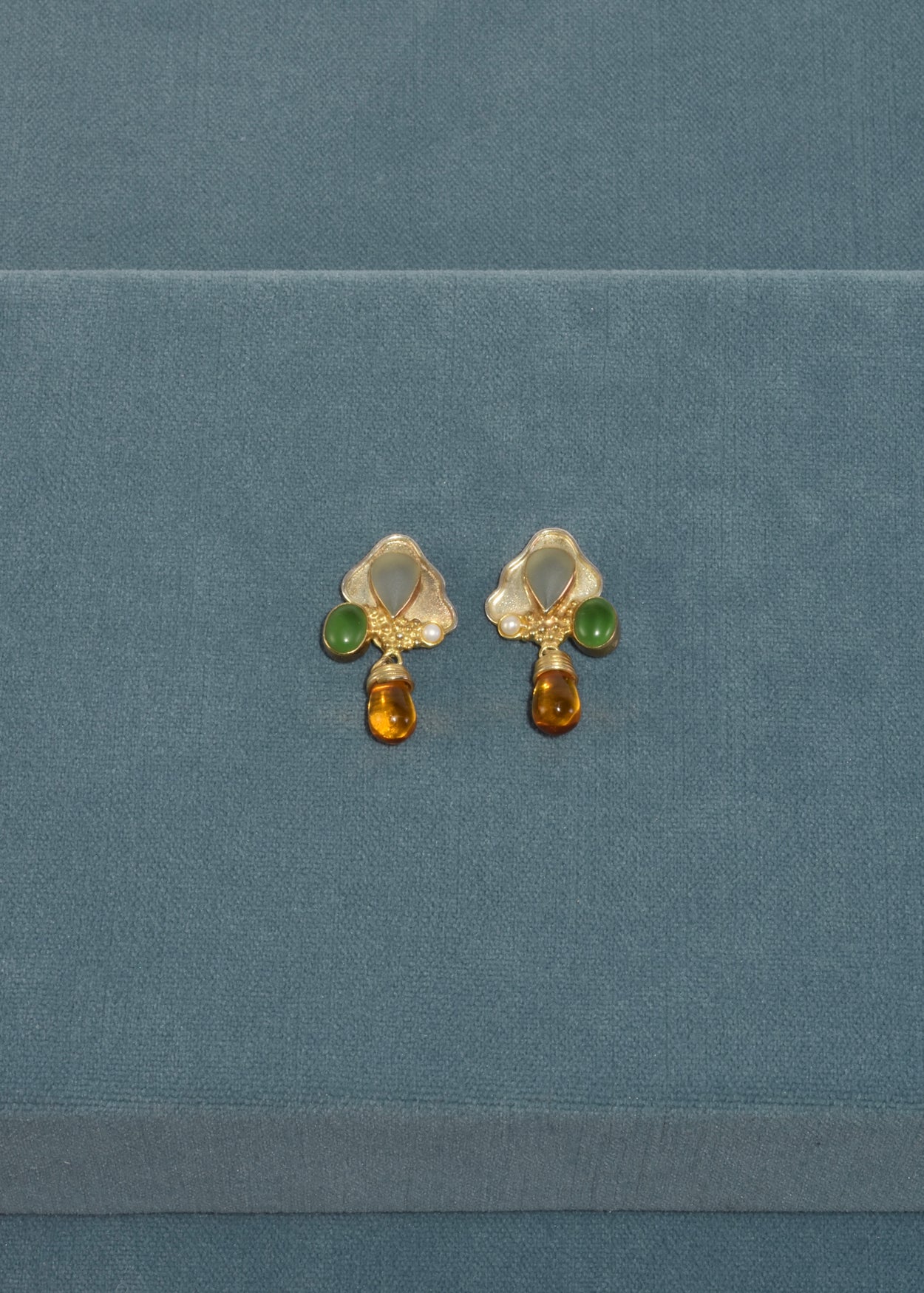Modernist Multi Stone Earrings