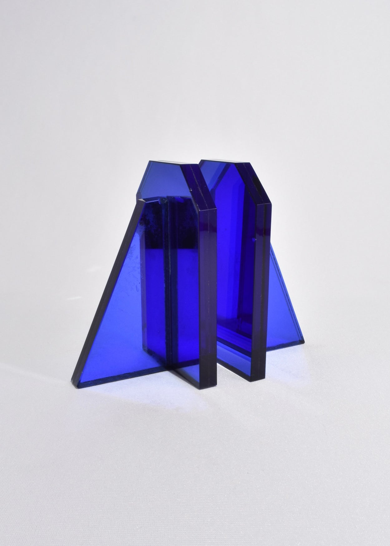Cobalt Deco Bookends