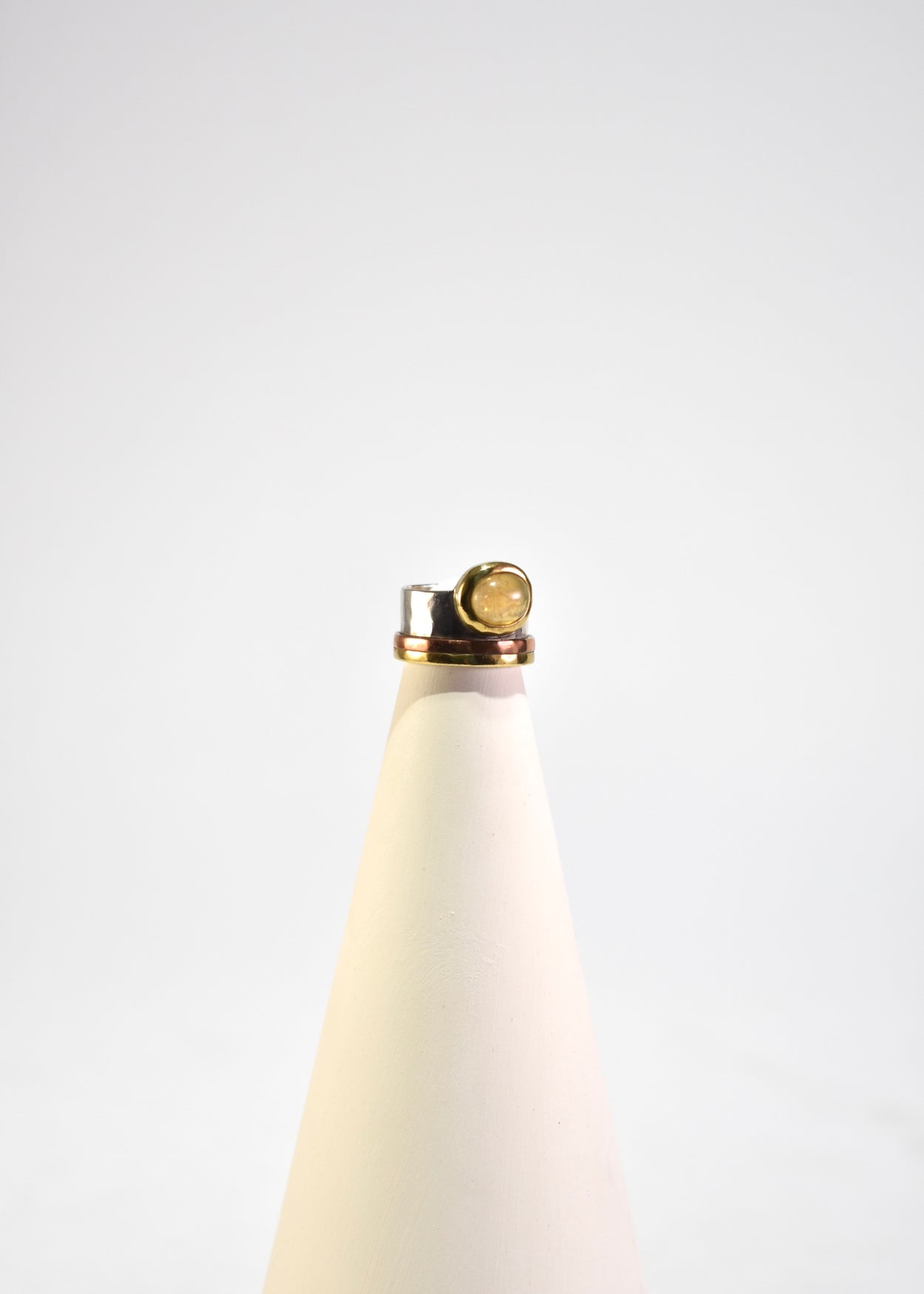 Hammered Quartz Ring