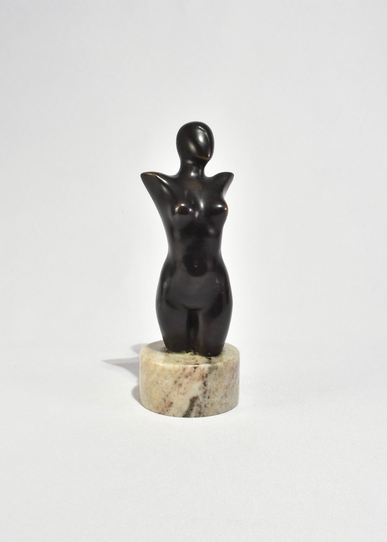 Abstract Bronze Figure on Stone Base