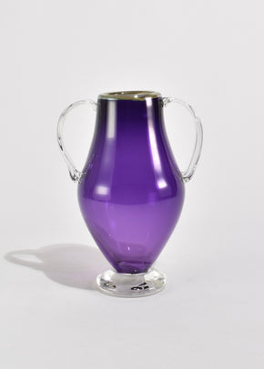 Purple Glass Amphora Vase