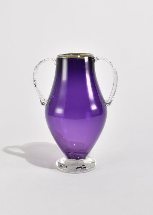 Purple Glass Amphora Vase