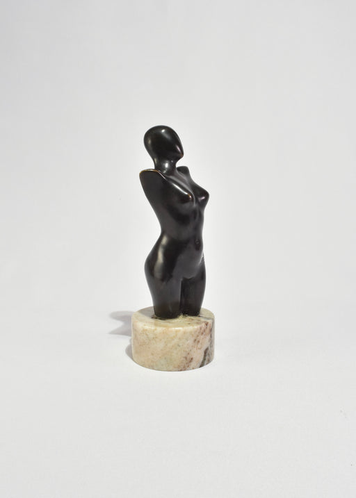 Abstract Bronze Figure on Stone Base