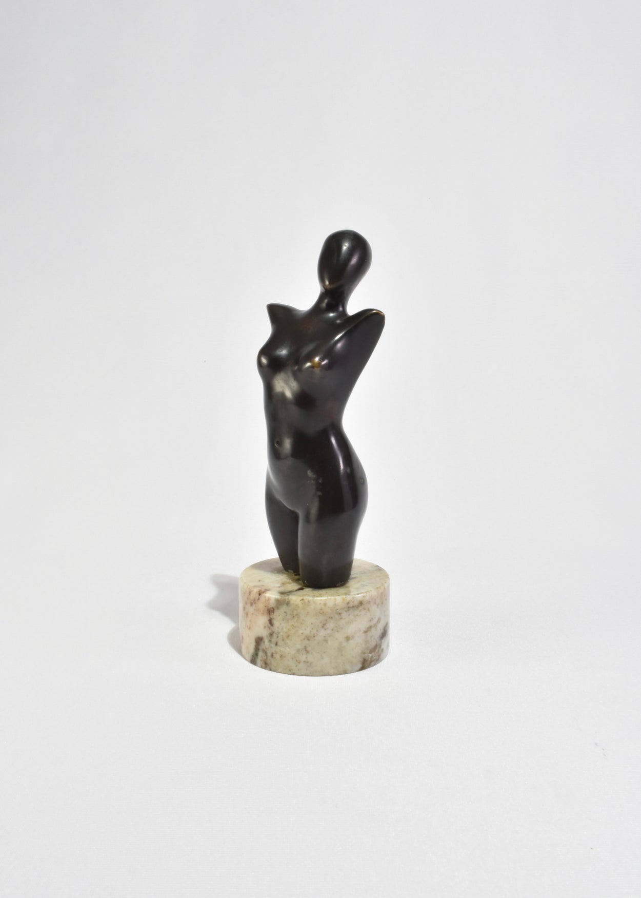 Abstract Bronze Figure on Stone Base