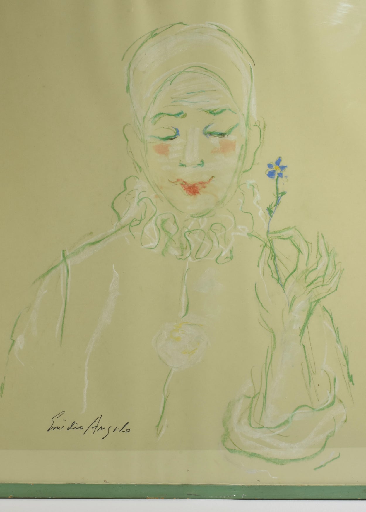 Emidio Angelo Pastel Artwork, Framed