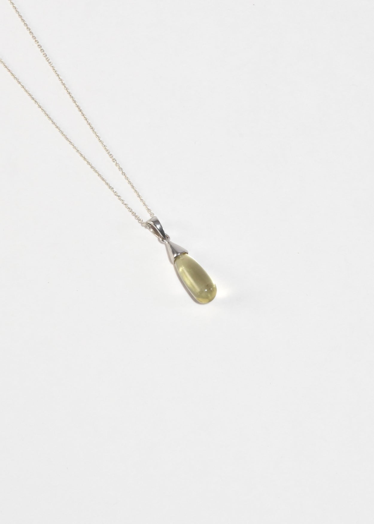 Citrine Teardrop Pendant Necklace