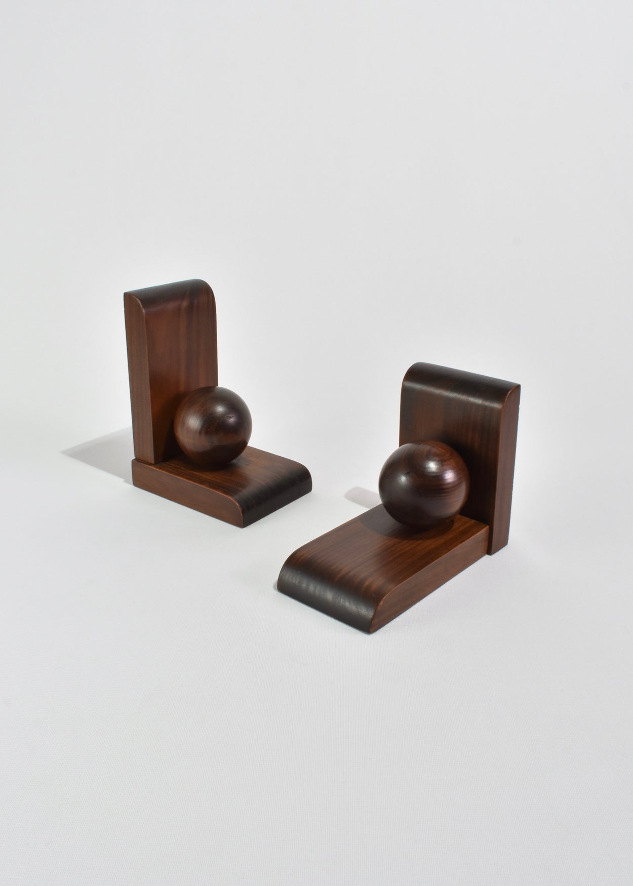 Wooden Sphere Bookends