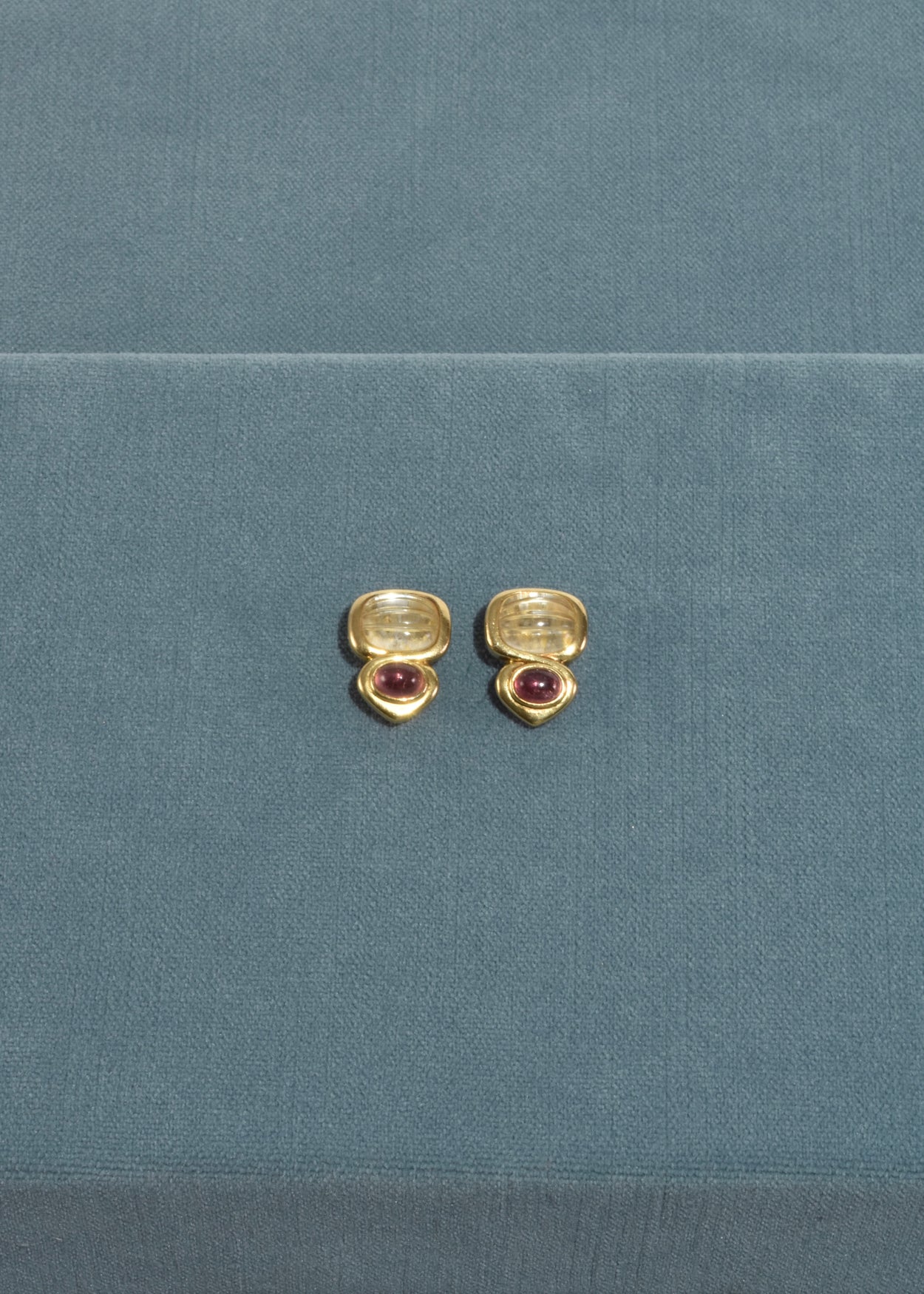 Gold Quartz Tourmaline Earrings