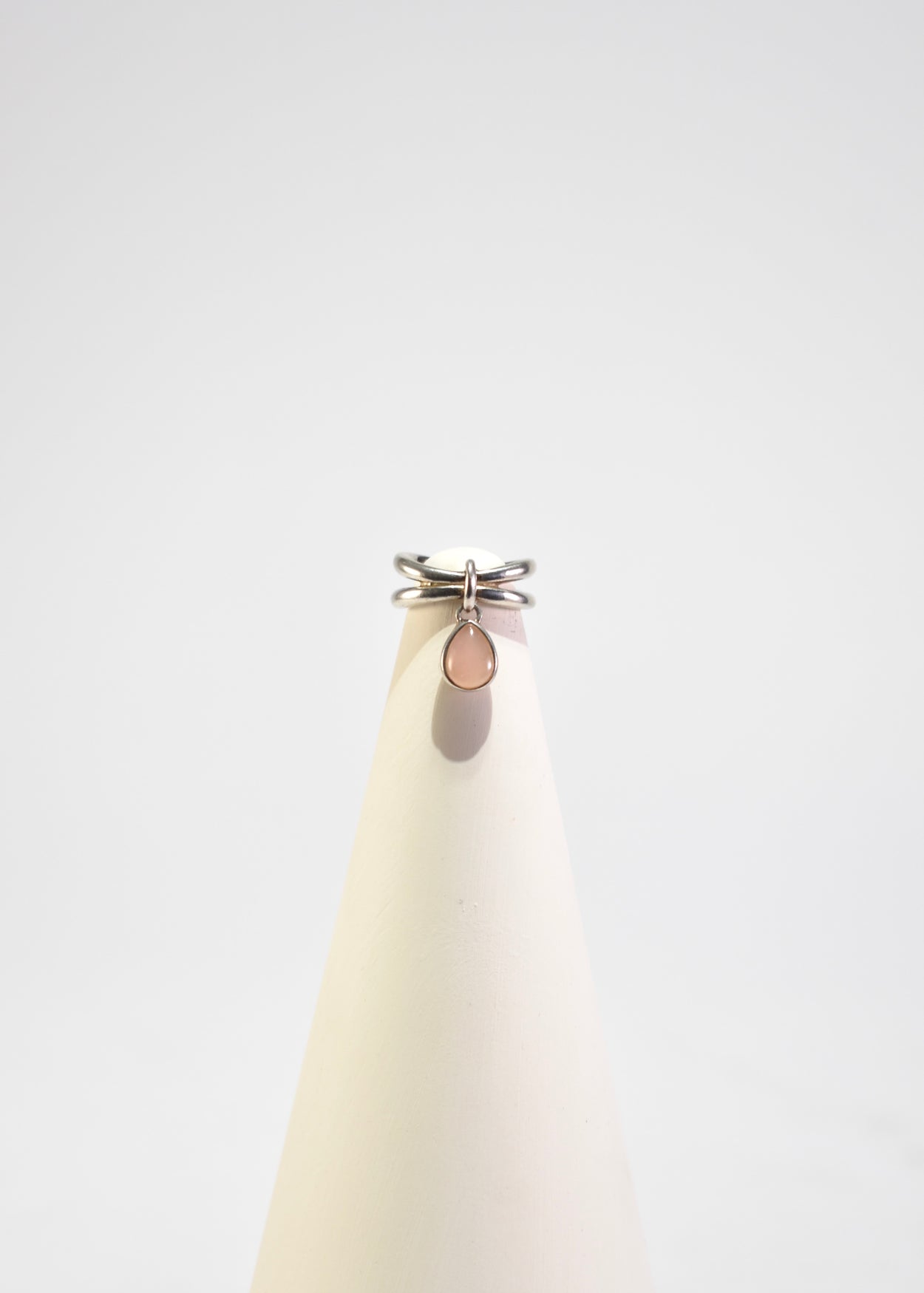 Rose Quartz Teardrop Ring