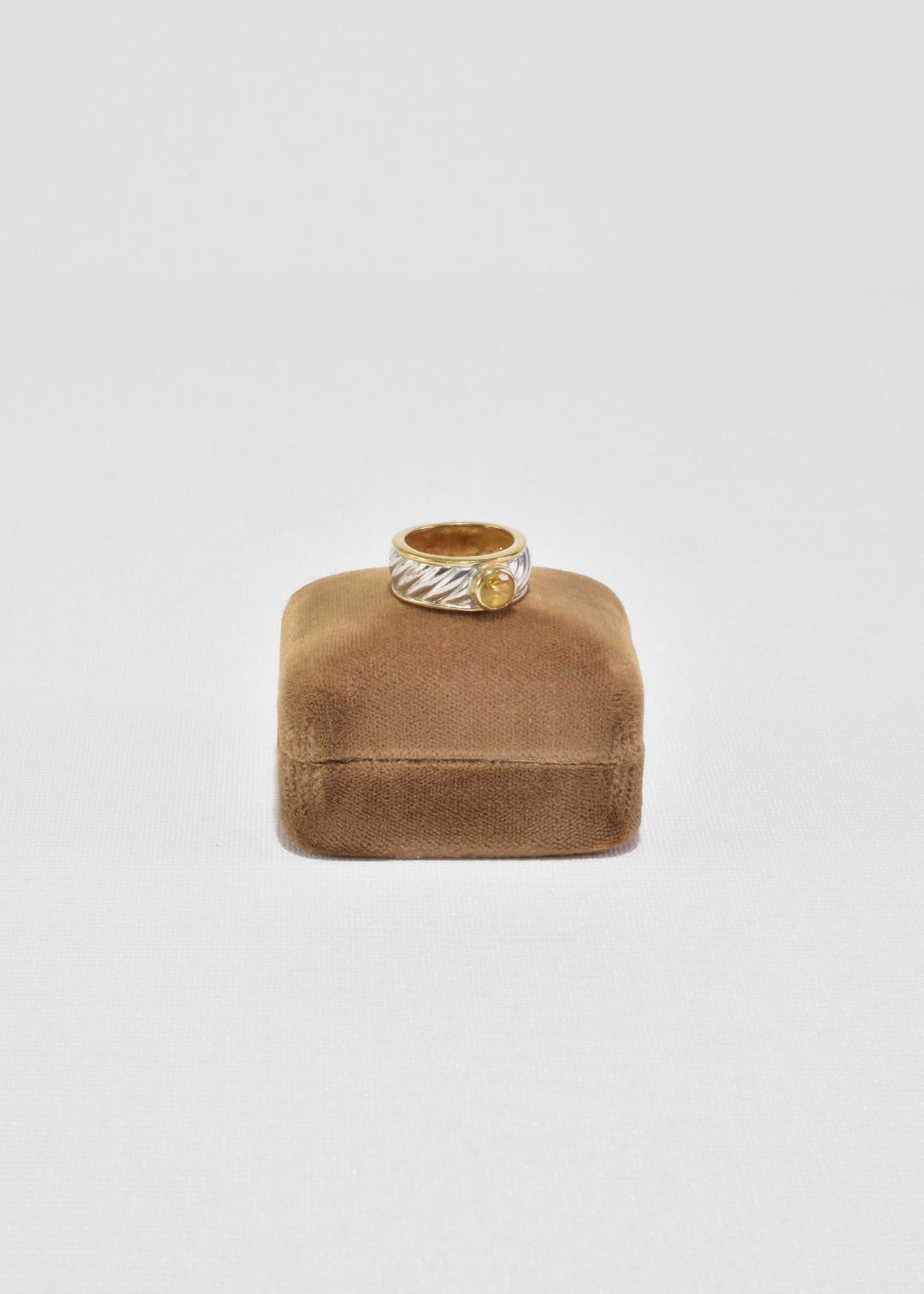 Ribbed Citrine Ring