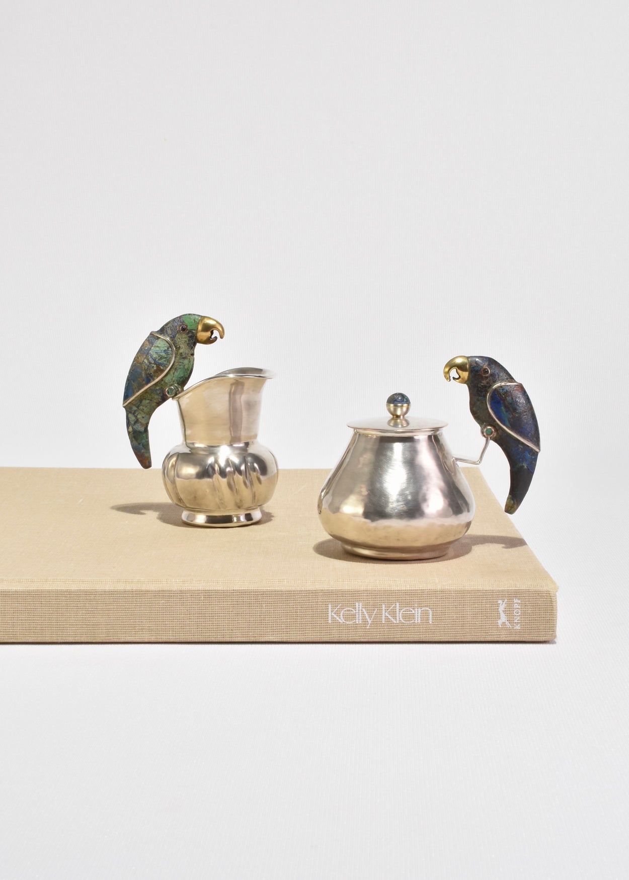 Mid Century Parrot Cream and Sugar Set