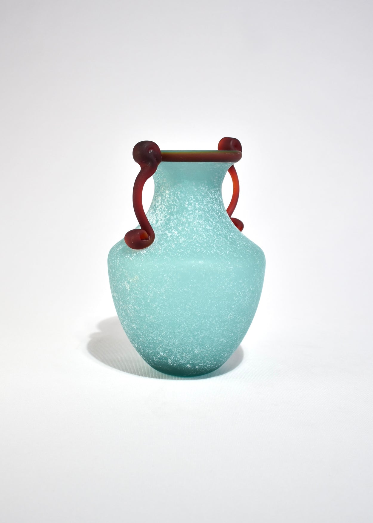Teal Murano Amphora Vase