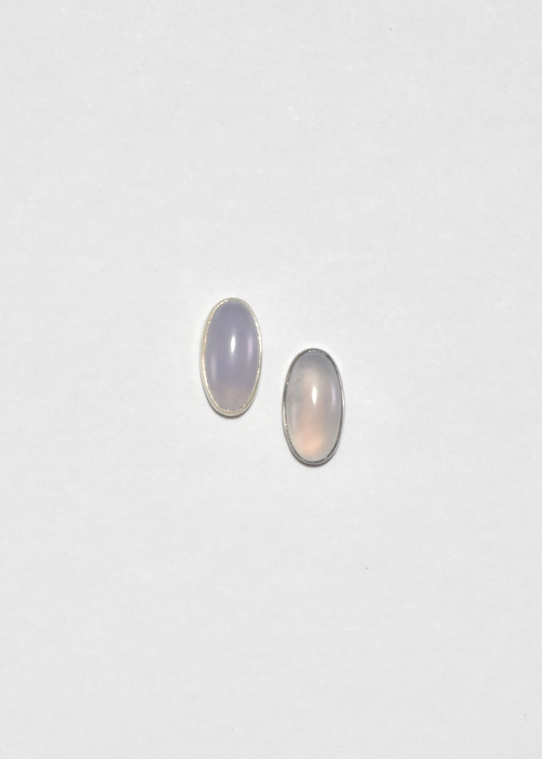 Oval Chalcedony Stud Earrings