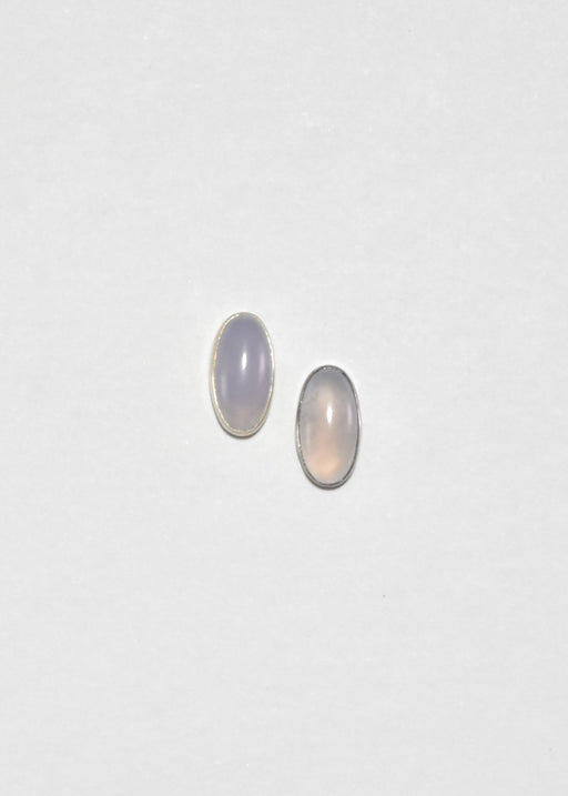 Oval Chalcedony Stud Earrings