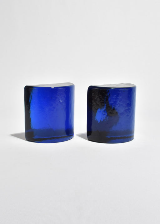 Cobalt Glass Bookends