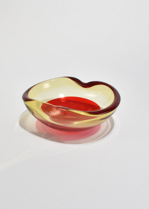 Red Italian Glass Bowl