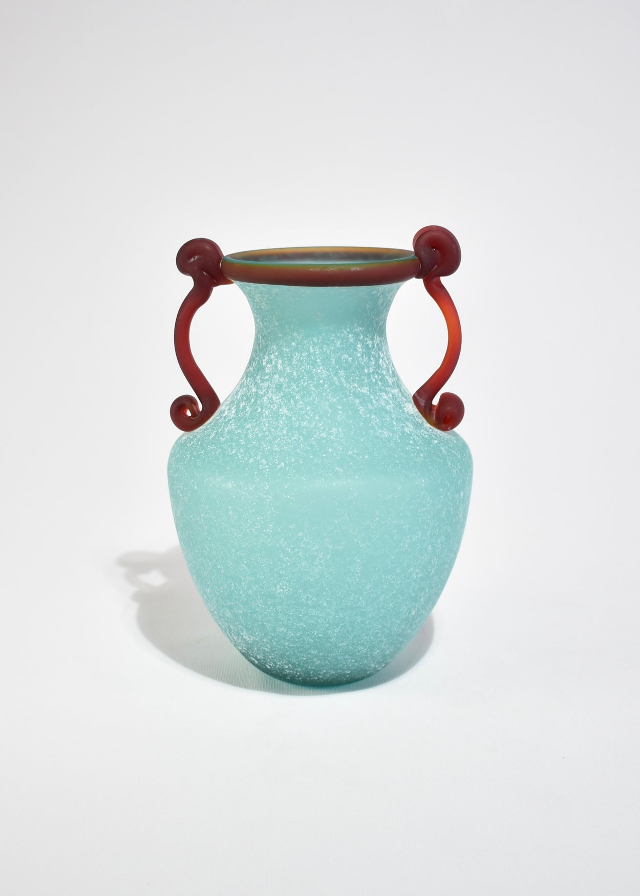 Teal Murano Amphora Vase
