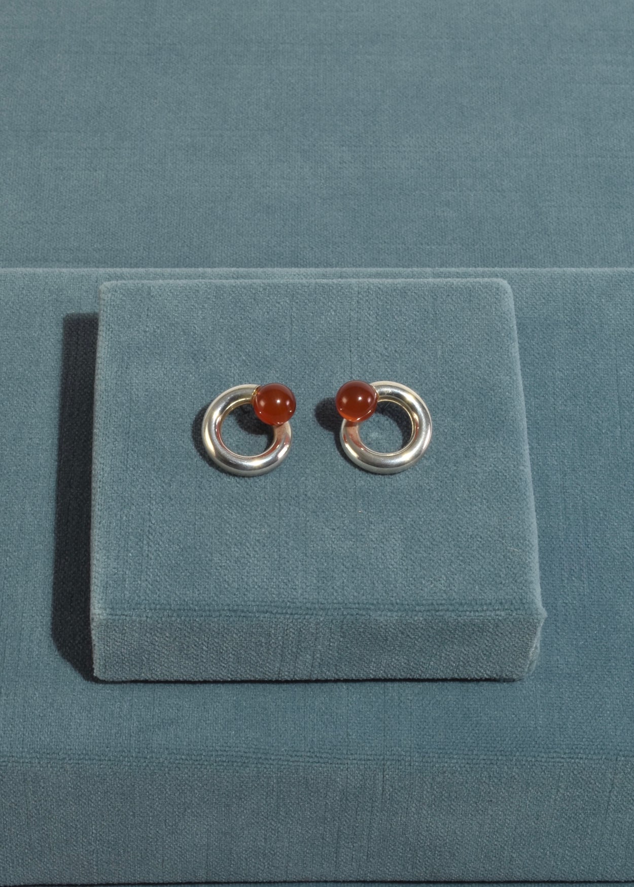 Carnelian Circle Earrings