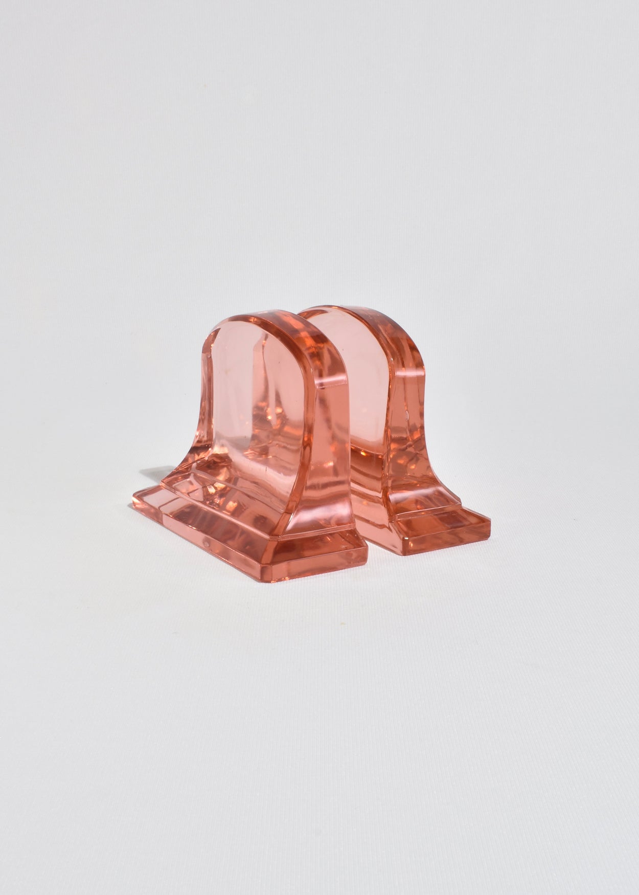 Deco Rose Glass Bookends