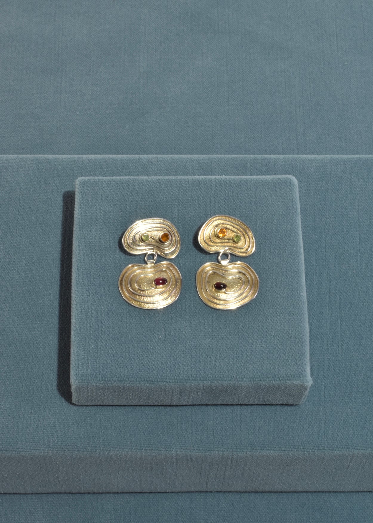 Spiral Multi Stone Earrings