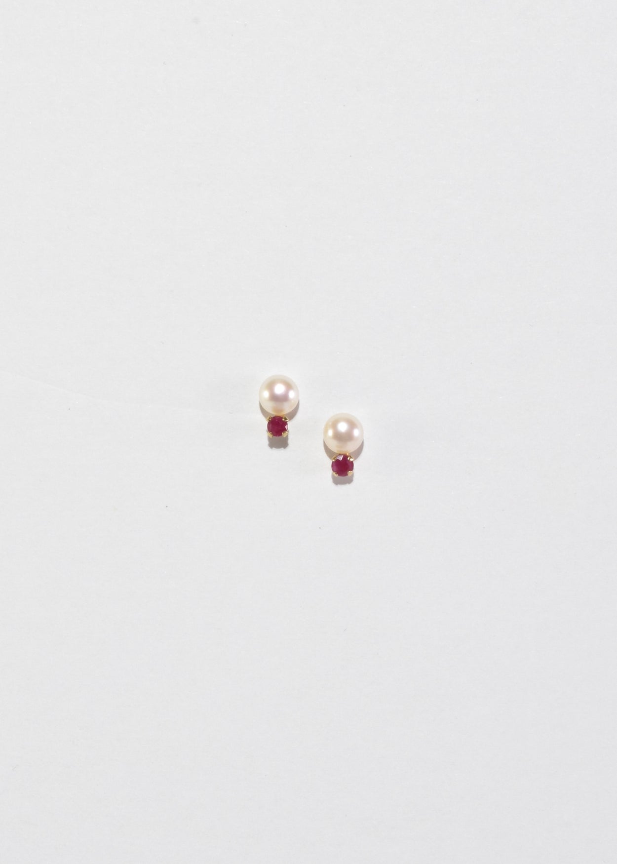 Petite Ruby Pearl Earrings
