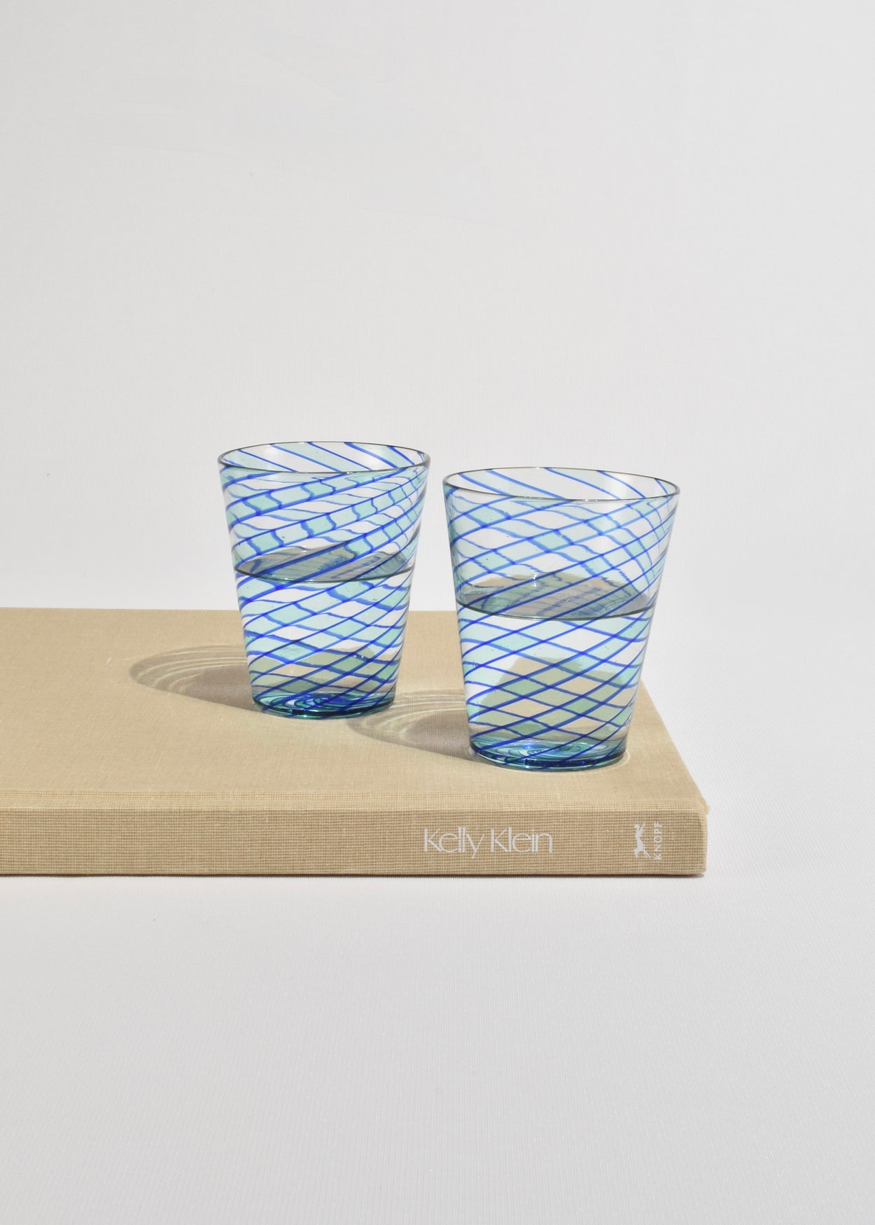 Blue Spiral Glass Tumblers