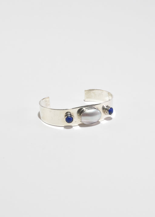 Mother of Pearl Lapis Cuff Bracelet