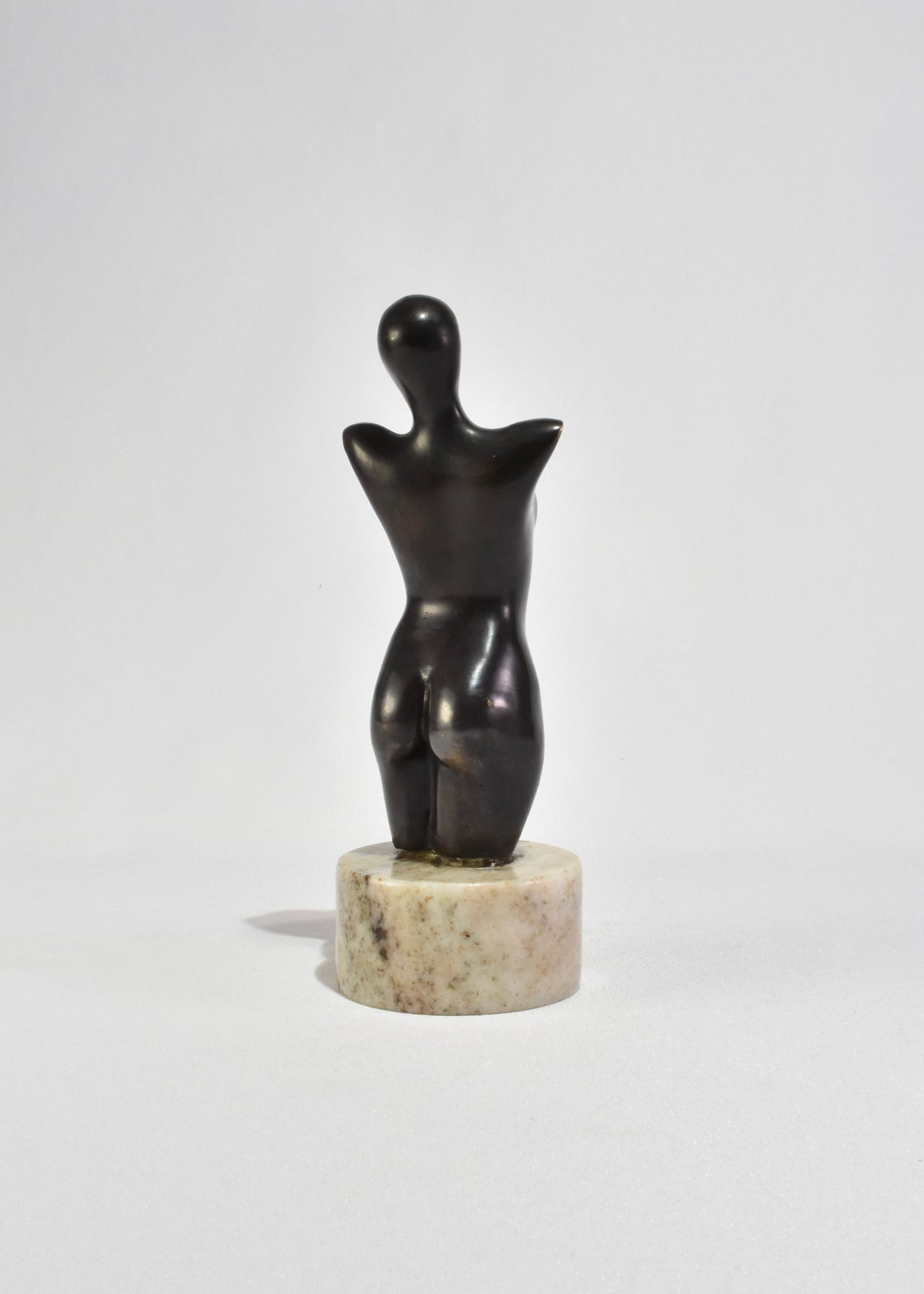 Abstract Bronze Figure on Stone Base