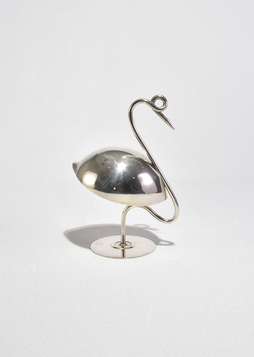 Silver Swan Toothpick Holder