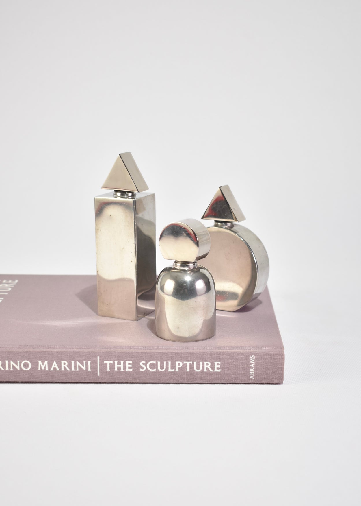 Geometric Pewter Vessel Set
