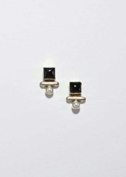 Onyx Pearl Earrings