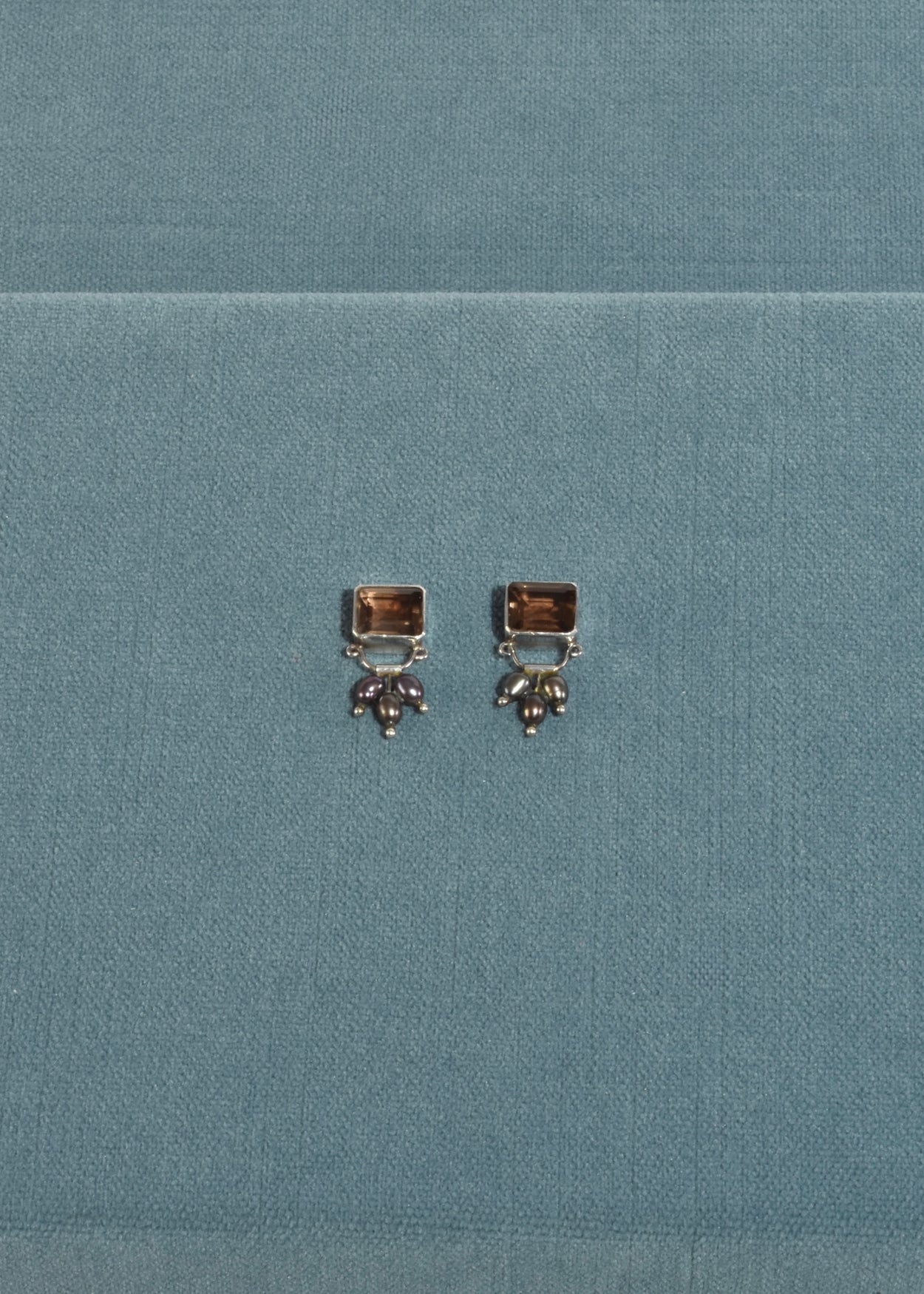 Smoky Quartz Pearl Earrings