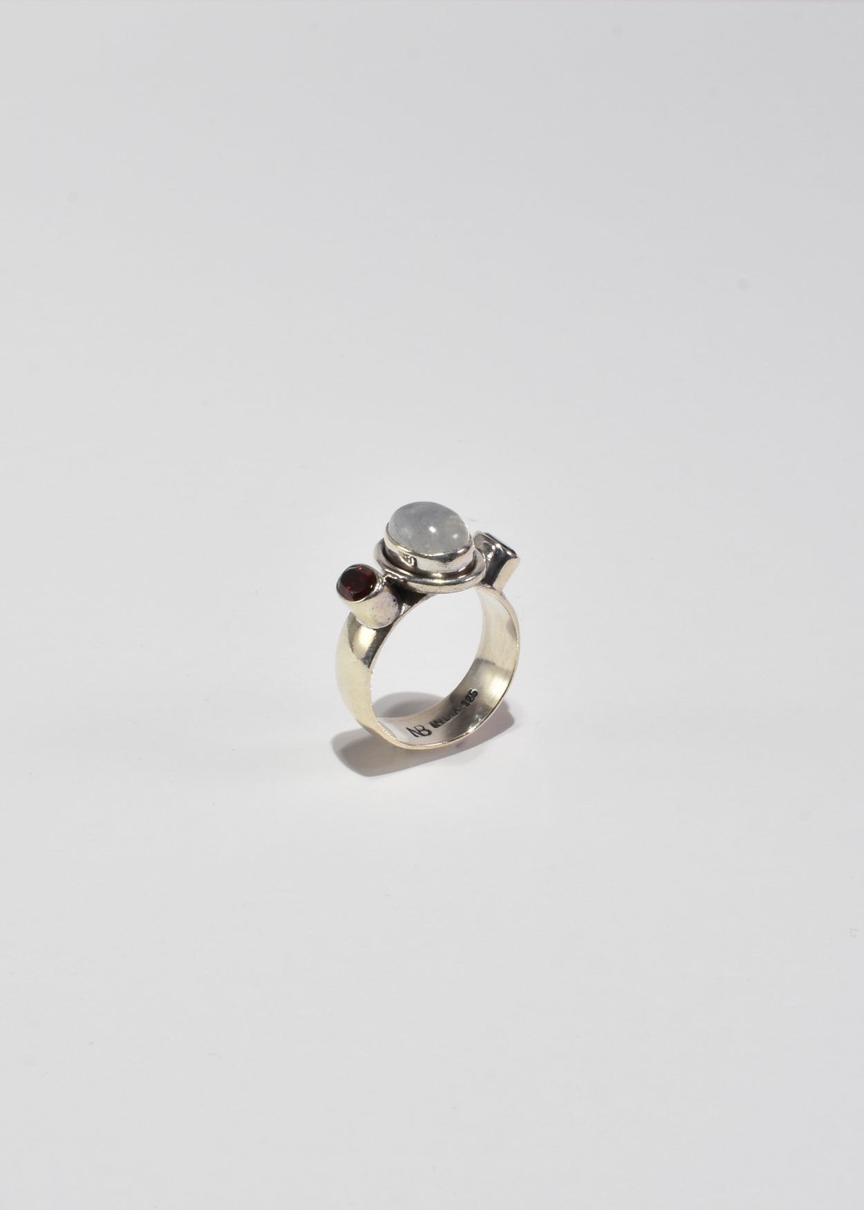 Moonstone Garnet Ring