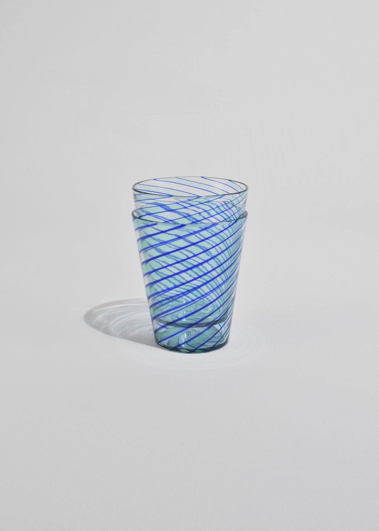 Blue Spiral Glass Tumblers